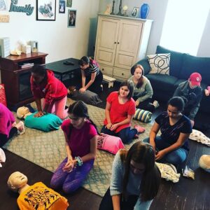 CPR AED + First Aid + Relief of Choking + Babysitter’s class = a room full of fun teens!